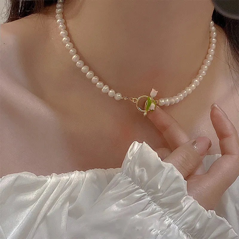 Nature's Embrace Pearl Necklace